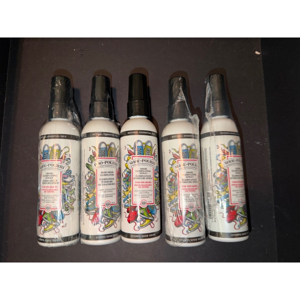Poo-Pourri Shoe-Pourri Odor Eliminating Spray Natural Essential Shoes 5-Pack